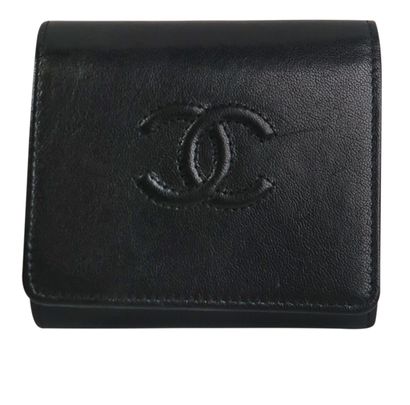 Chanel Embossed Flap Wallet, front view